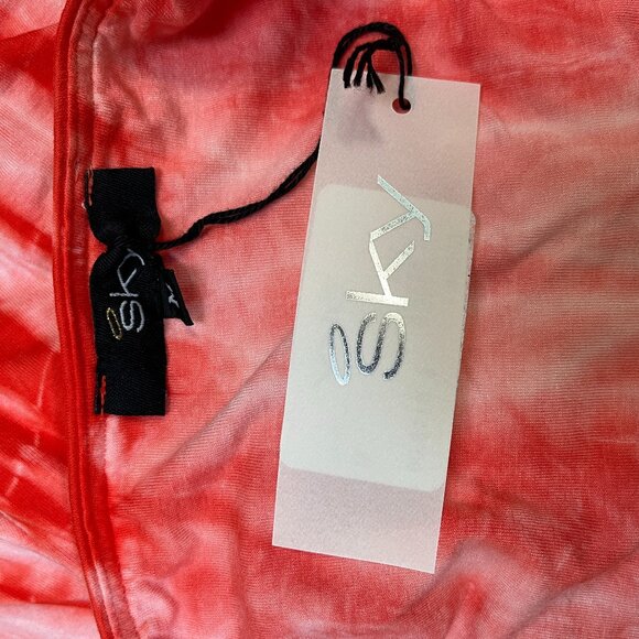 Sky Women's Strapless Tie Dye Crochet Tunic Top Pink Sexy NEW Medium - Picture 4 of 4